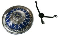 Vespa Chrome Spoke Wheel Trim - Blue - 10inch