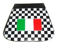 Italian Flag Mudflap - Black Chequered